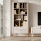 Стелаж Perfect Home Lante 2S 193,8x88,2x38 Бежевий (золоті ніжки) (PFH-091103)
