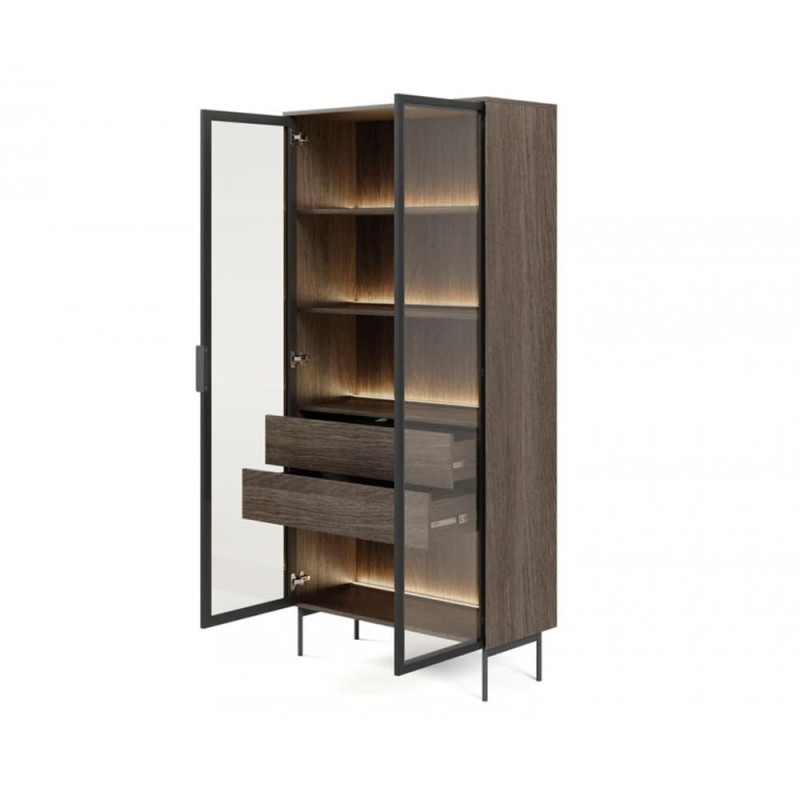 Вітрина висока з підсвіткою Perfect Home Lumi 2D2S/92 194,6х91,5х39,3 Дуб дунін (PFH-091381)