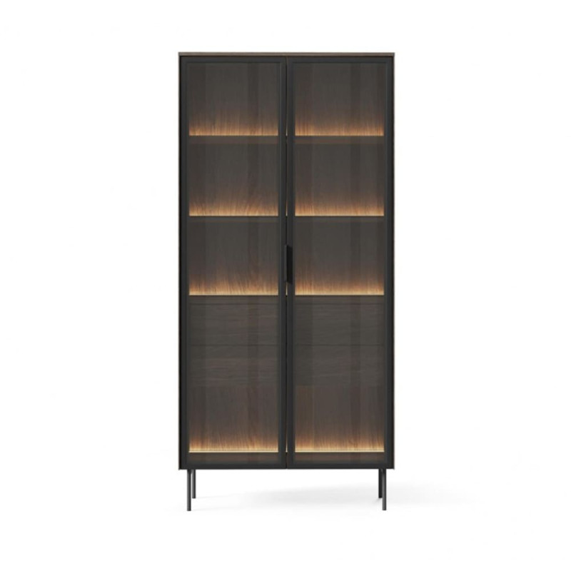 Вітрина висока з підсвіткою Perfect Home Lumi 2D2S/92 194,6х91,5х39,3 Дуб дунін (PFH-091381)