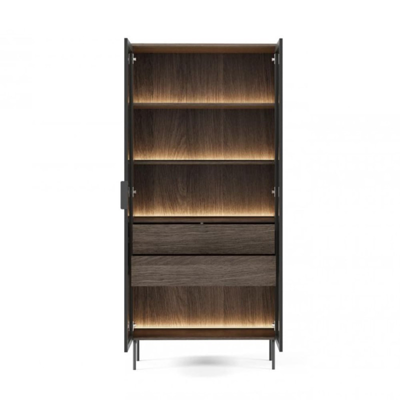 Вітрина висока з підсвіткою Perfect Home Lumi 2D2S/92 194,6х91,5х39,3 Дуб дунін (PFH-091381)