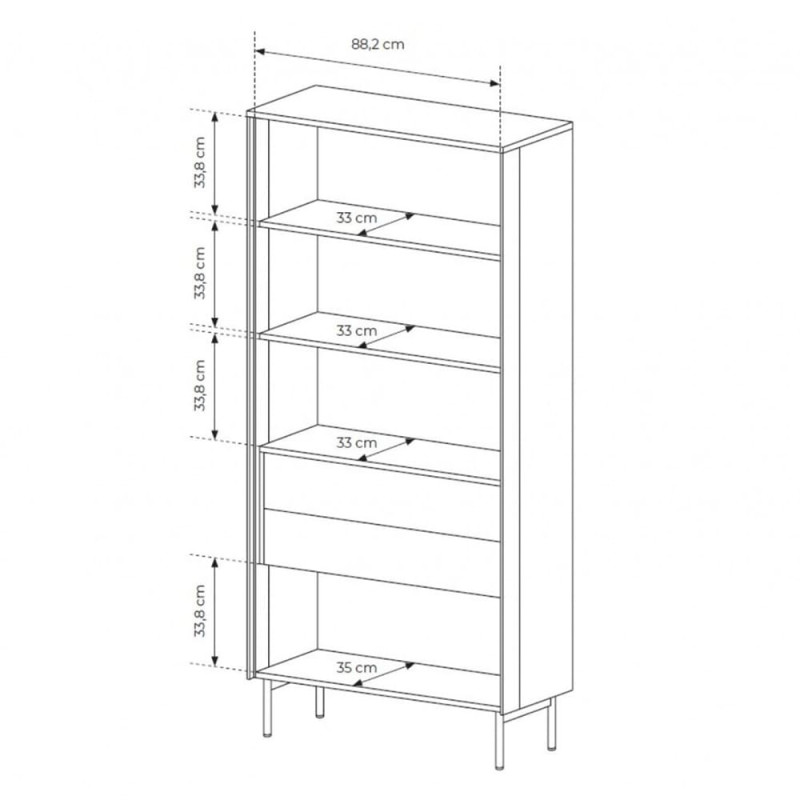 Вітрина висока з підсвіткою Perfect Home Lumi 2D2S/92 194,6х91,5х39,3 Дуб дунін (PFH-091381)