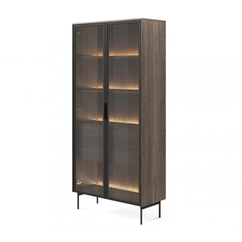 Вітрина висока з підсвіткою Perfect Home Lumi 2D2S/92 194,6х91,5х39,3 Дуб дунін (PFH-091381)
