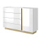 Комод Perfect Home Marco 1D4S/138 138,2x90,5x40 Білий/Білий глянець/ Дуб грандсон (PFH-091044)
