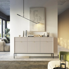 Комод з телескопічними напрямними Perfect Home Nova KSZ154 3D3S 154x63x39 Кашемір (чорні ніжки) (PFH-091244)
