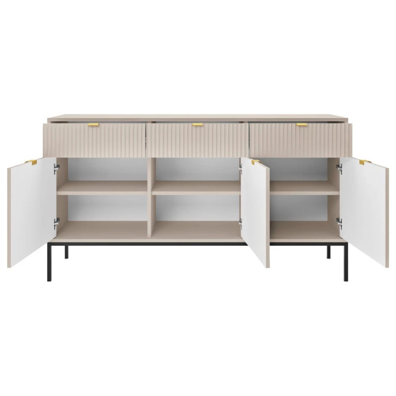 Комод з телескопічними напрямними Perfect Home Nova KSZ154 3D3S 154x63x39 Кашемір (чорні ніжки) (PFH-091244)
