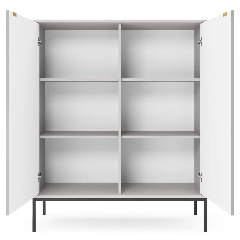 Комод високий Perfect Home Nova K104 2D 104x125x39 Сірий (чорні ніжки) (PFH-091234)