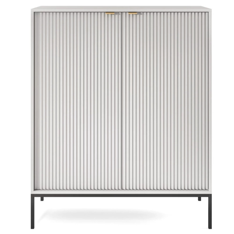Комод високий Perfect Home Nova K104 2D 104x125x39 Сірий (чорні ніжки) (PFH-091234)