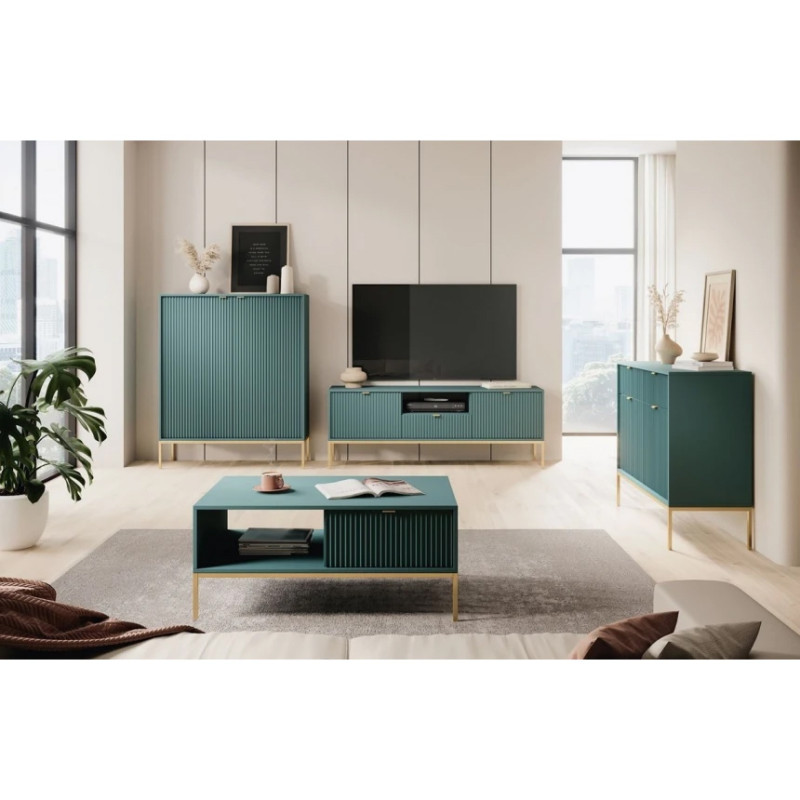 Тумба приліжкова Perfect Home Nova з 1 шухлядою і золотими ніжками S54 54х56х39 см Лабрадор (PFH-091493)