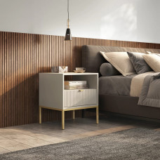 Тумба приліжкова з телескопічними напрямними Perfect Home Nova S54 54х56х39 Кашемір (золоті ніжки) (PFH-091255)