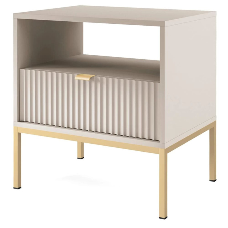 Тумба приліжкова з телескопічними напрямними Perfect Home Nova S54 54х56х39 Кашемір (золоті ніжки) (PFH-091255)