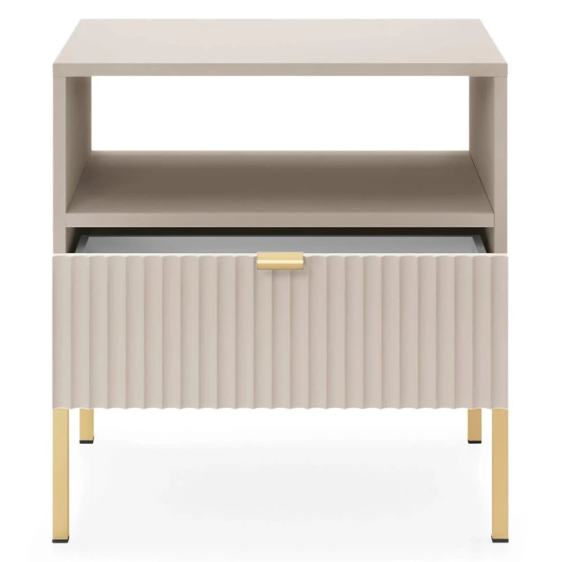 Тумба приліжкова з телескопічними напрямними Perfect Home Nova S54 54х56х39 Кашемір (золоті ніжки) (PFH-091255)