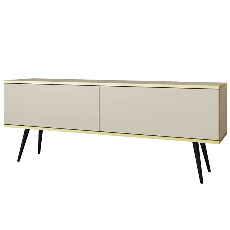 Тумба під телевізор Perfect Home Oro RTV135 2D 135х53х32 Бежевий (чорні ніжки) (PFH-091326)