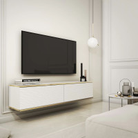 Тумба під телевізор навісна Perfect Home Oro RTV135 MDF 2D 135х30х32 Білий (PFH-091354)