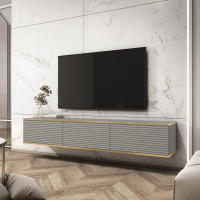 Тумба під телевізор навісна Perfect Home Oro RTV175 MDF 3D 175х30х32 Сірий (PFH-091365)