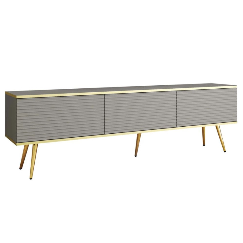 Тумба під телевізор Perfect Home Oro RTV175 MDF 3D 175х53х32 Сірий (золоті ніжки) (PFH-091342)