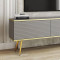 Тумба під телевізор Perfect Home Oro RTV175 MDF 3D 175х53х32 Сірий (золоті ніжки) (PFH-091342)