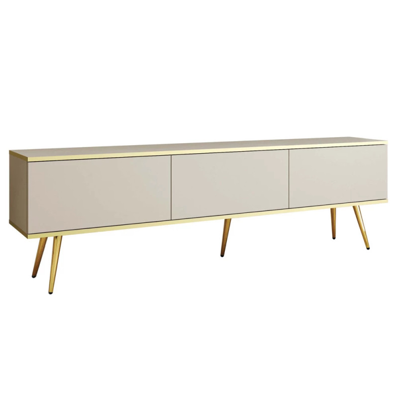 Тумба під телевізор Perfect Home Oro RTV175 3D 175х53х32 Бежевий (золоті ніжки) (PFH-091318)