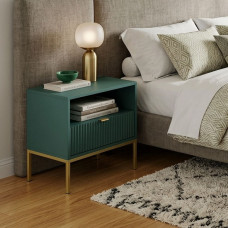 Тумба приліжкова Perfect Home Nova з 1 шухлядою і золотими ніжками S54 54х56х39 см Лабрадор (PFH-091493)