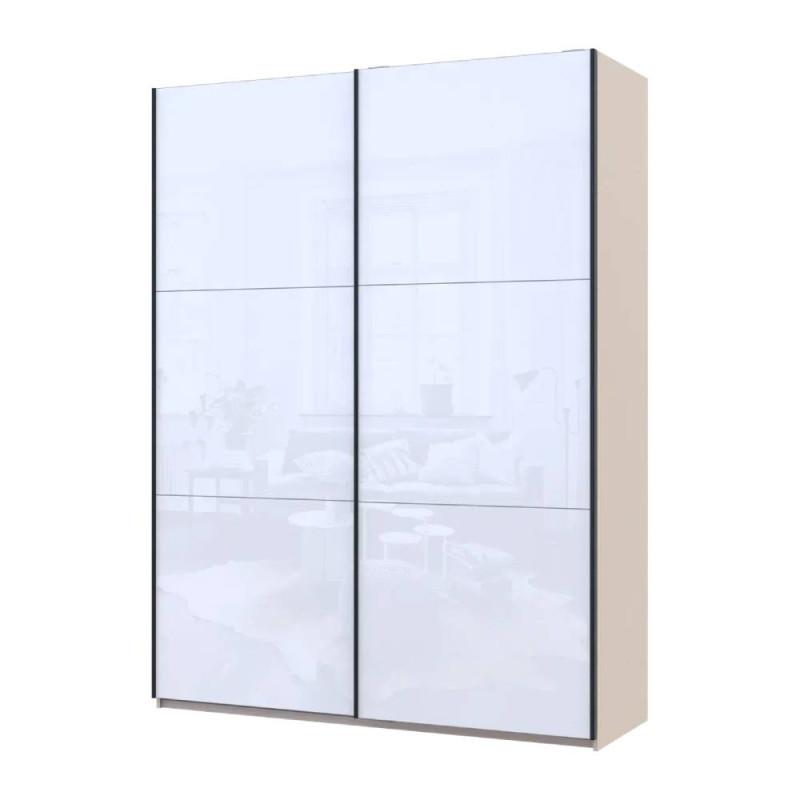 Шафа купе Doros G-Caiser Кашемір/Білий 2 Скла 3 частини 180х60х240 (42005325) (DRS-012241)