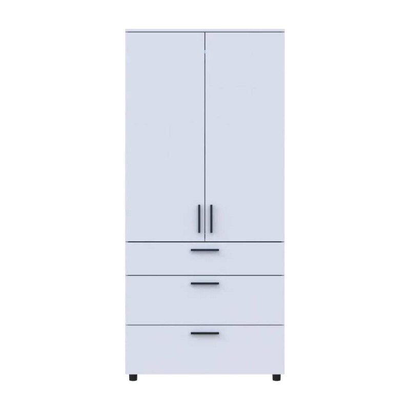 Шафа для одягу Doros Торн Білий 2 ДСП/3Ш (штанга) 90х51.6х200 (DRS-012021)