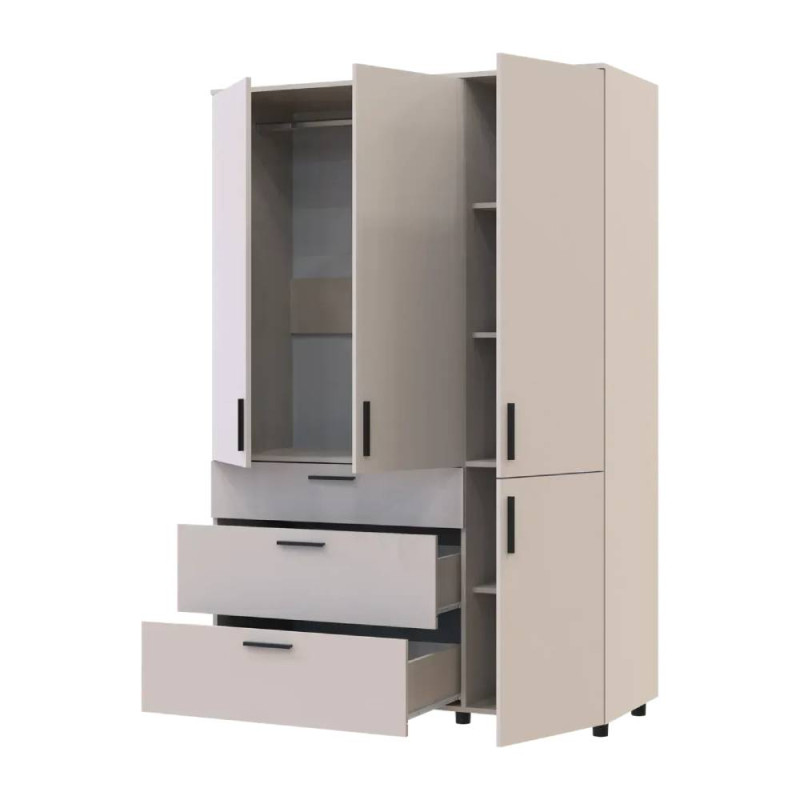 Шафа для одягу Doros Торн Кашемір 3 ДСП/3Ш (штанга) 135х51.6х200 (DRS-012061)