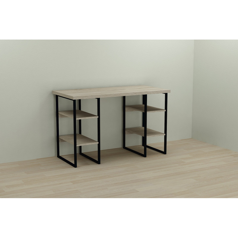 Письменный стол Ferrum-decor Карэн 76x120x60 черный ДСП Дуб Сонома 32мм (FRD-102046)