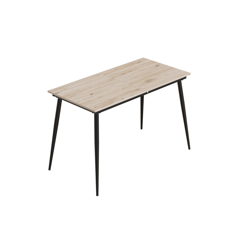 Стол кухонный раскладной Данди на конусных ногах Ferrum-decor 75x120 160)x60 Черный металл ДСП Дуб Сан-Марино 16 мм (FRD-106774)