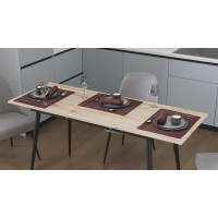 Стол кухонный раскладной Данди на конусных ногах Ferrum-decor 75x120 160)x60 Черный металл ДСП Дуб Сан-Марино 16 мм (FRD-106774)