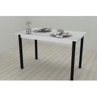 Стол кухонный Ferrum-decor Марио 75x120x60 Черный ДСП Белое 16мм (FRD-106194)