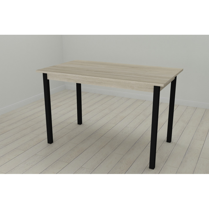 Стол кухонный Ferrum-decor Марио 75x120x60 Черный ДСП Сонома 16мм (FRD-106324)