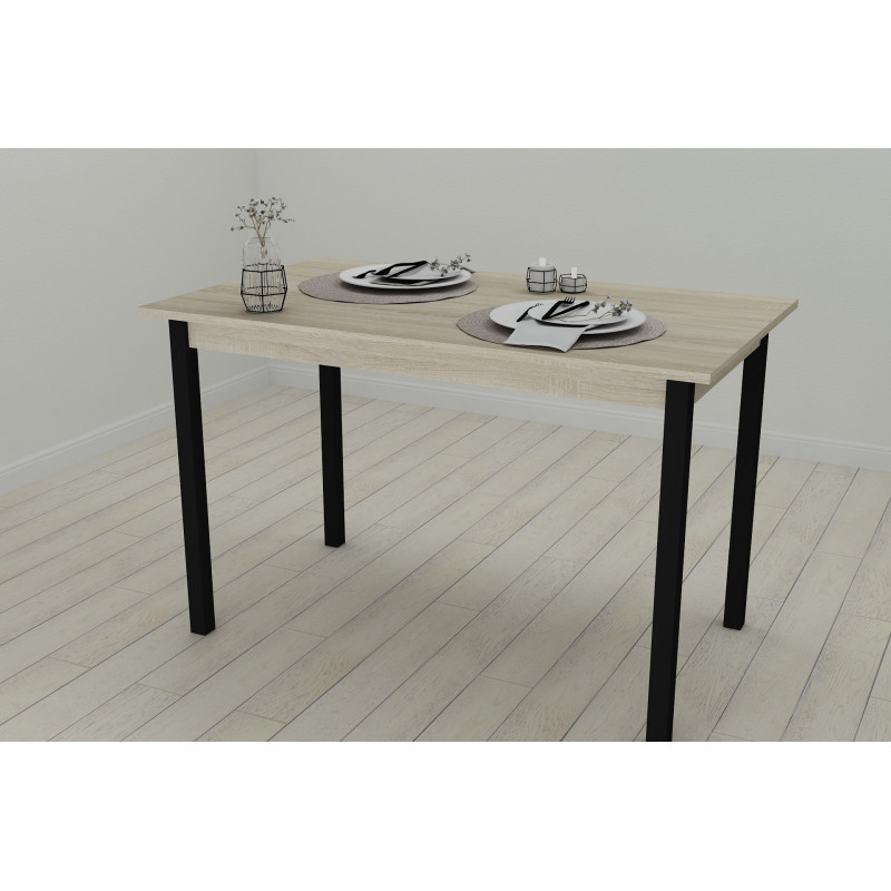 Стол кухонный Ferrum-decor Марио 75x120x60 Черный ДСП Сонома 16мм (FRD-106324)