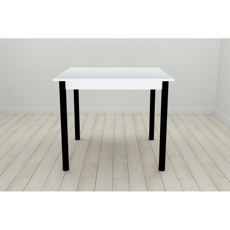 Стол кухонный Ferrum-decor Агата 75x80x80 Черный ДСП Белое 16мм (FRD-106254)