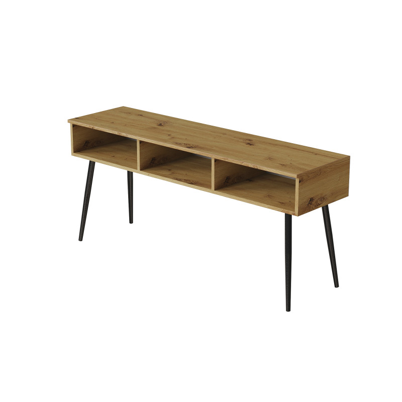 Тумба під телевізор Кентуки Ferrum-decor 45x139x38 Чорний метал ДСП Дуб Артизан 16 мм (FRD-106734)
