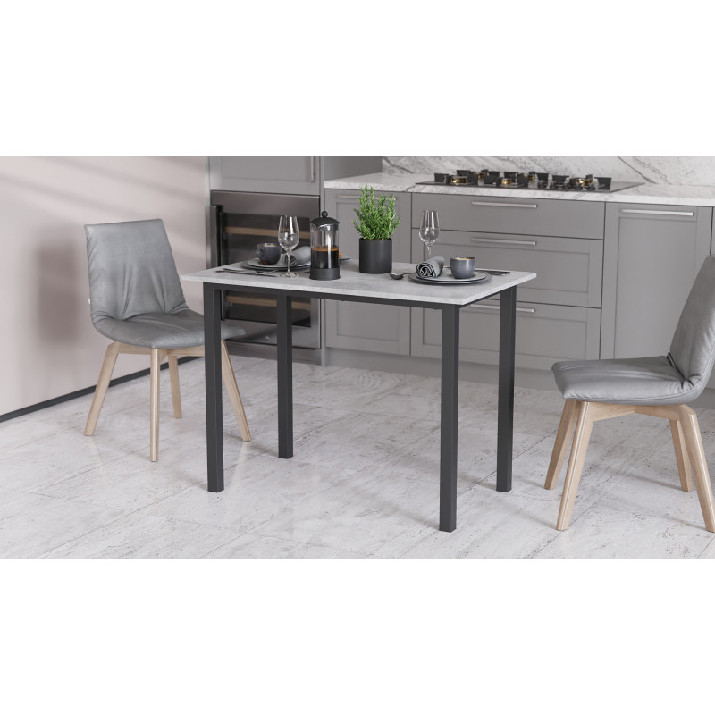 Стіл універсальний Knap Ferrum-decor 750x1000x600 Чорний метал ДСП Бетон 16 мм (FRD-106344)
