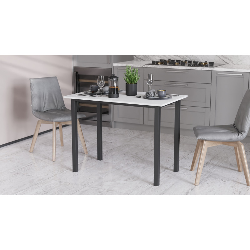 Стіл універсальний Knap Ferrum-decor 750x1400x600 Чорний метал ДСП Білий 16 мм (FRD-106354)