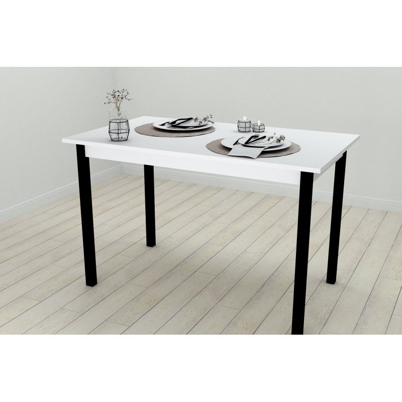 Стол кухонный Ferrum-decor Марио 75x120x60 Черный ДСП Белое 16мм (FRD-106194)