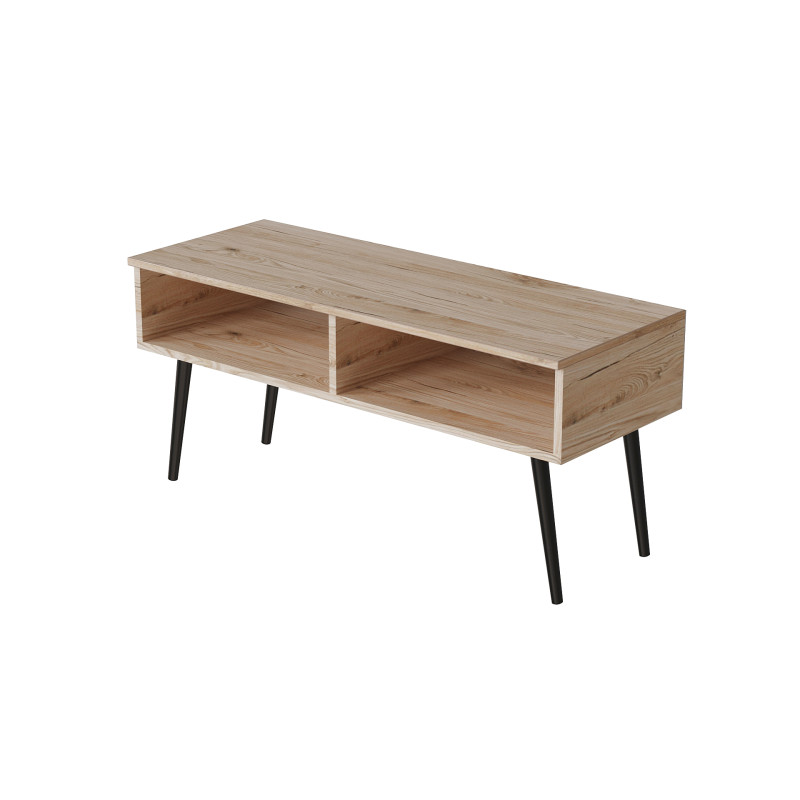Тумба під ТВ Невада Ferrum-decor 45x100x38 Чорний метал ДСП Дуб Сан-Марино 16 мм (FRD-106724)