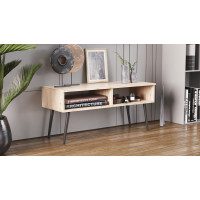 Тумба під ТВ Невада Ferrum-decor 45x100x38 Чорний метал ДСП Дуб Сан-Марино 16 мм (FRD-106724)