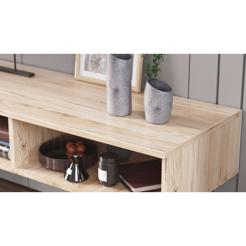 Тумба під ТВ Невада Ferrum-decor 45x100x38 Чорний метал ДСП Дуб Сан-Марино 16 мм (FRD-106724)