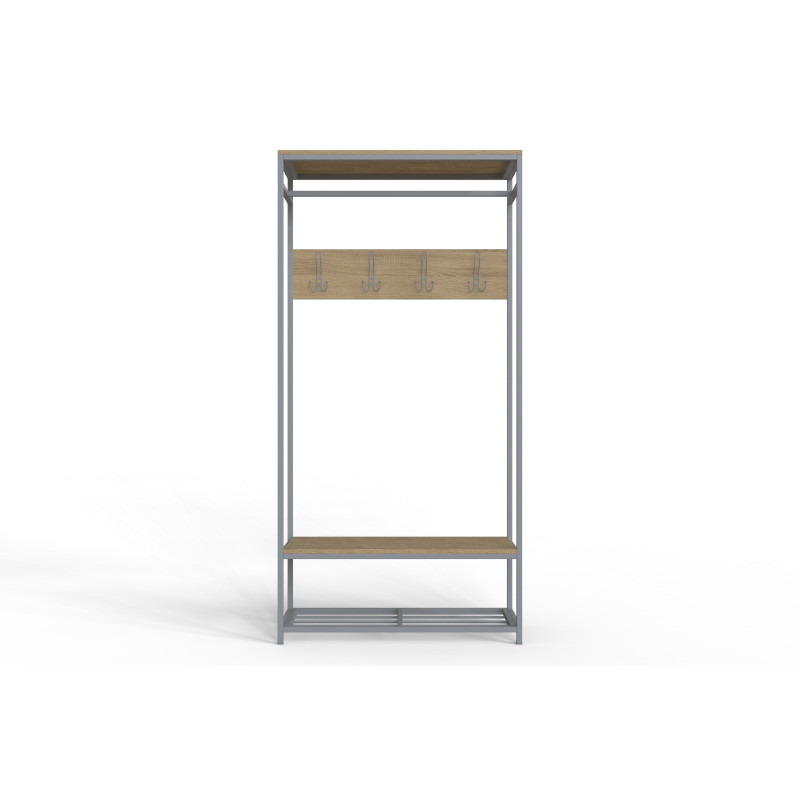 Вешалка напольная модульная Ferrum-decor Трелис 15 180x90x38 серый ДСП Дуб Сонома 16мм (FRD-104376)