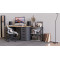 Етажерка 3/60 Ferrum-decor Серії Конект 75x60x28 чорний ДСП Бетон 16мм (FRD-104256)