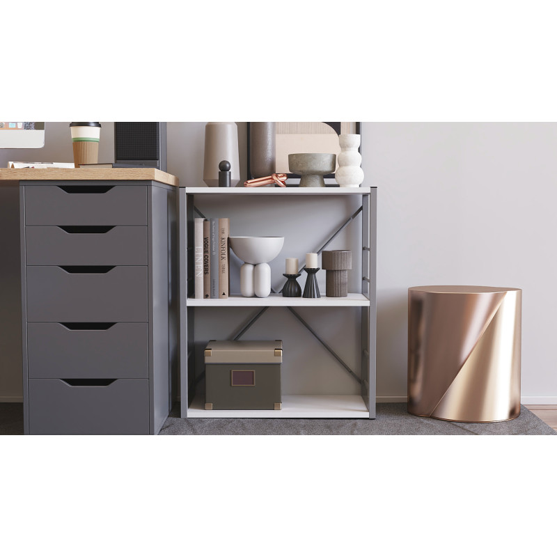 Етажерка 3/60 Ferrum-decor Серії Конект 75x60x28 сірий ДСП Біле 16мм (FRD-104266)
