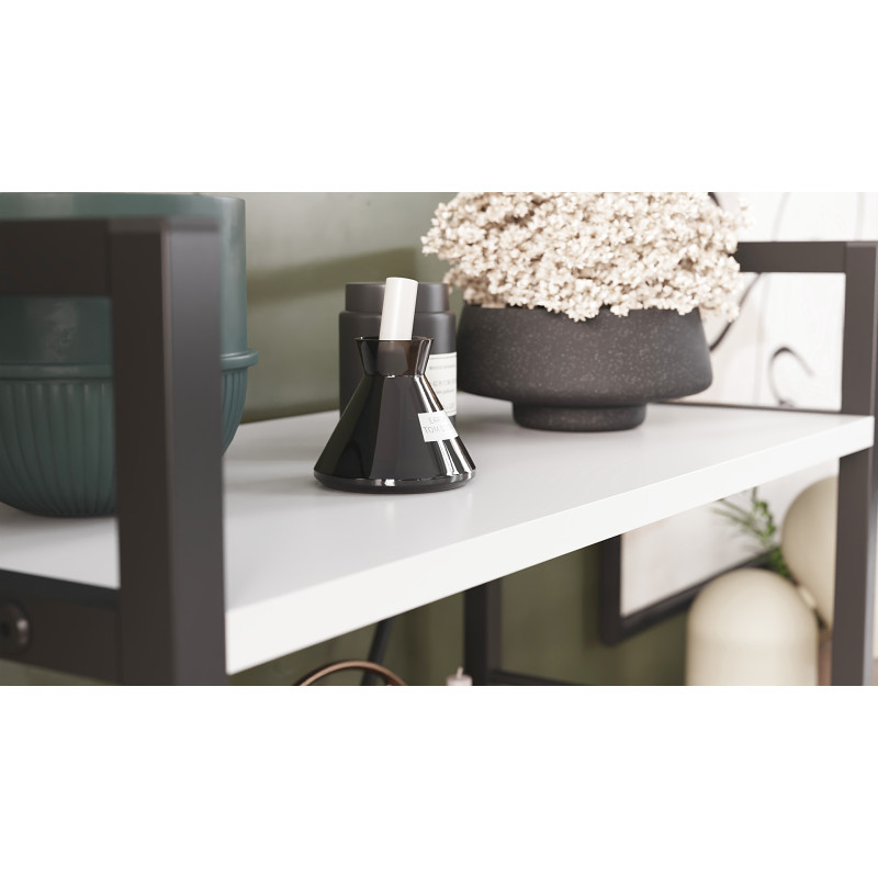 Етажерка 4/60 Ferrum-decor Серії Конект 120x60x28 чорний ДСП Біле 16мм (FRD-104236)
