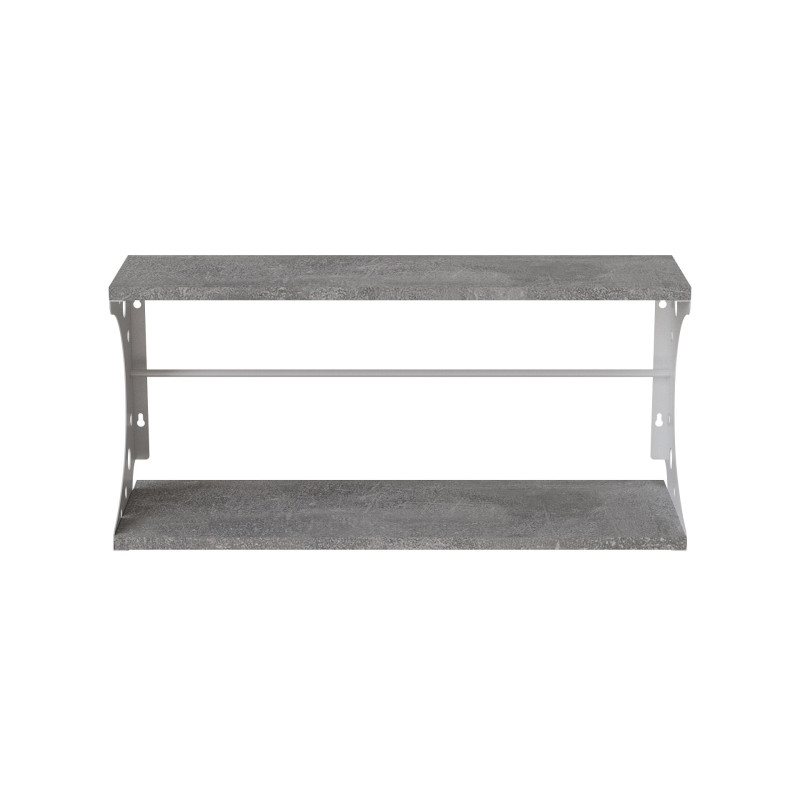 Полка настенная Ferrum-decor Букин 330x600x240 металл Белый ДСП Бетон 16 мм (FRD-102876)