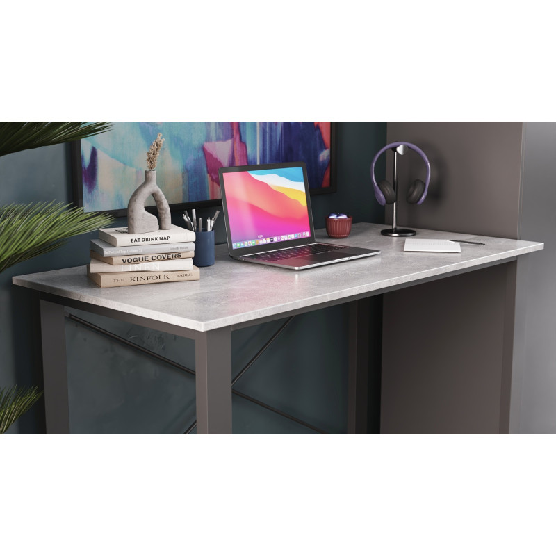 Письмовий стіл Ferrum-decor Драйв 750x1000x700 Чорний метал ДСП Бетон 16 мм (FRD-103156)