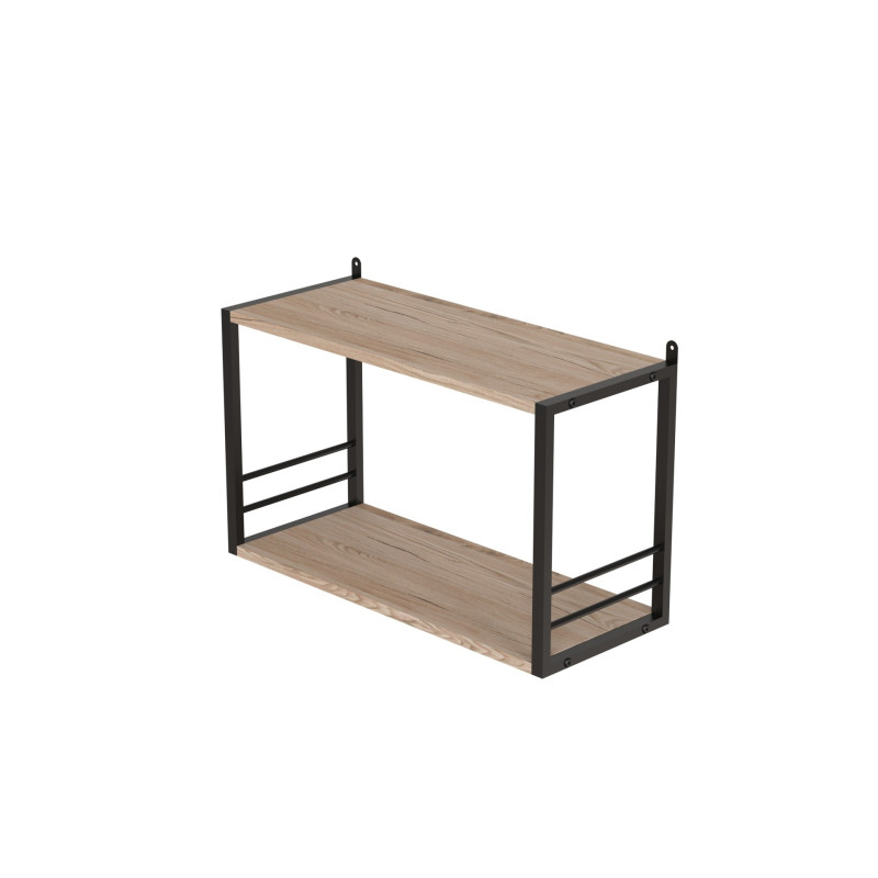 Книжкова полиця універсальна Ferrum-decor Стім 1 38x63x26 чорний ДСП Дуб Сан-Марино 16мм (FRD-104086)