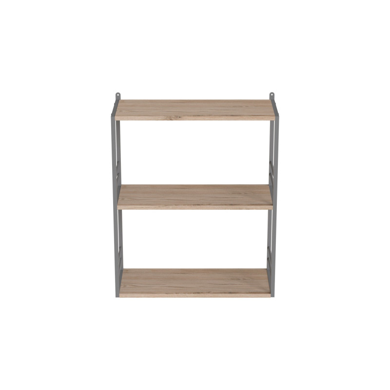 Книжкова полиця універсальна Ferrum-decor Стім 2 74x63x26 сірий ДСП Дуб Сан-Марино 16мм (FRD-104116)