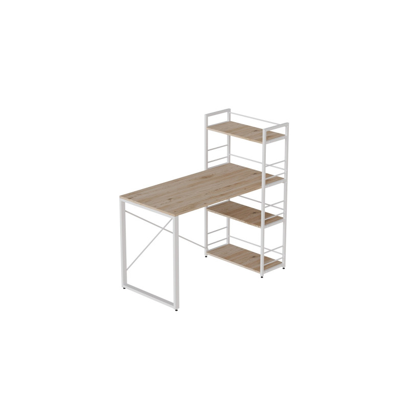 Письмовий стіл Ferrum-decor Серії Конект з етажеркою 75x120x60 білий ДСП Дуб Сан-Марино 16мм (FRD-104226)