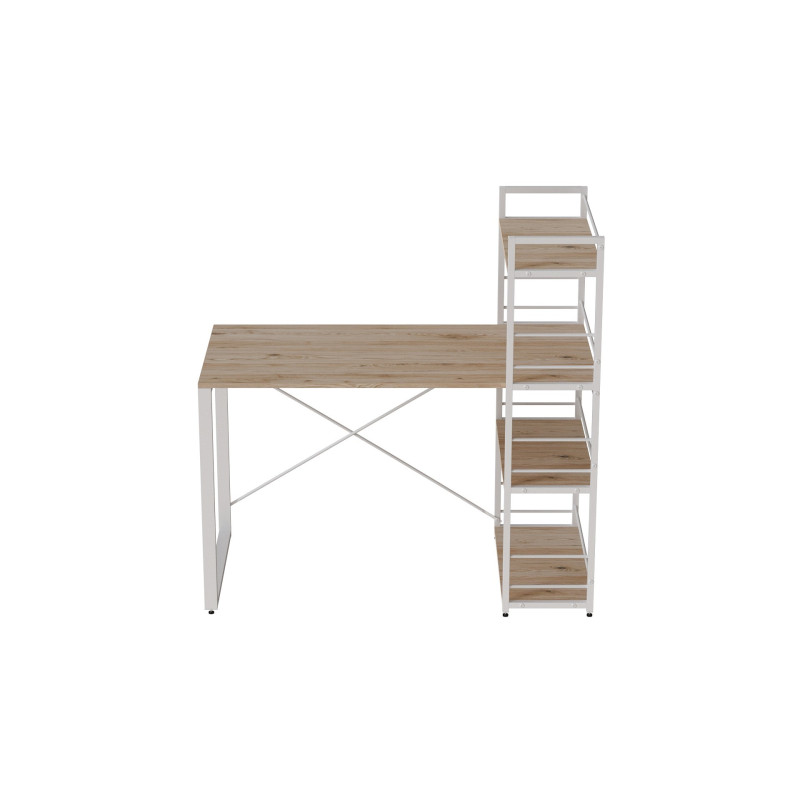 Письмовий стіл Ferrum-decor Серії Конект з етажеркою 75x120x60 білий ДСП Дуб Сан-Марино 16мм (FRD-104226)