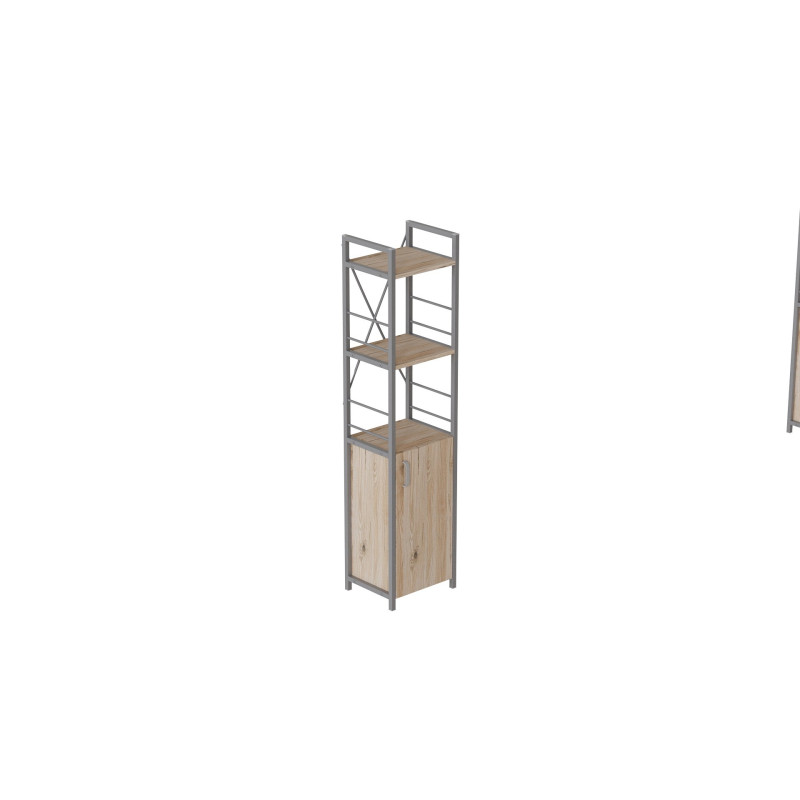 Этажерка 3/34 Ferrum-decor Серии Конект с тумбой 144x34x28 Серый ДСП Сан-Марино (FRD-104436)